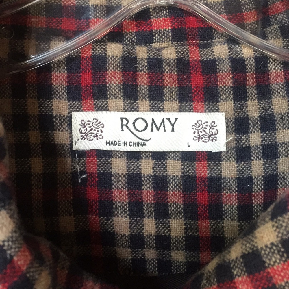 {Romy}Sz Large Wool Blend Plaid Peacoat - Picture 2 of 7